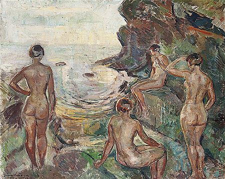 Women by the Sea (1933) by Soren Onsager - Auction record, sale price, and art valuation. Compare with similar artists and explore comparable artworks.