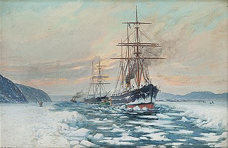 D/S "Norge" i innseilingen til Kristiania, vinter by Martin Aagaard - Auction record, sale price, and art valuation. Compare with similar artists and explore comparable artworks.