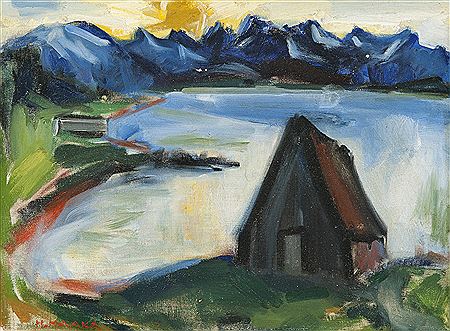Fjordlandskap med hus by Hans Haako - Auction record, sale price, and art valuation. Compare with similar artists and explore comparable artworks.