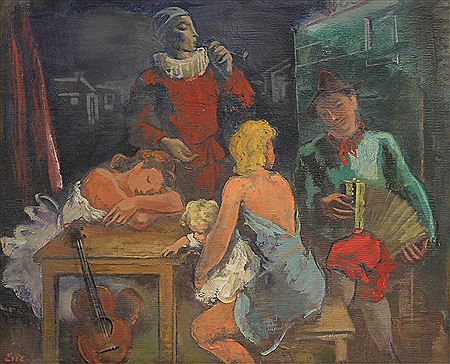 Sample artwork by Eric Goldberg (1890 - 1969), known for figure, genre and portrait painting - View similar artists and auction records