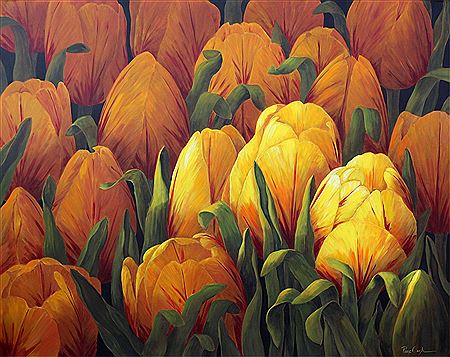 YELLOW TULIPS I by Page Ough - Auction record, sale price, and art valuation. Compare with similar artists and explore comparable artworks.