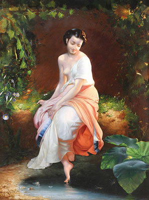 Untitled, (Lady Seated by a Pond)