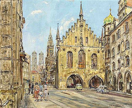 Ansicht von München mit der Frauenkirche im Hintergr by Karl Walther - Auction record, sale price, and art valuation. Compare with similar artists and explore comparable artworks.