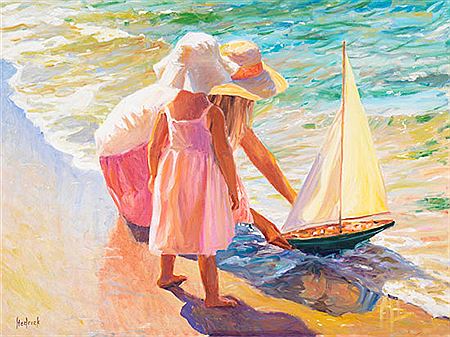 Sun and Surf with Mother and Daughter