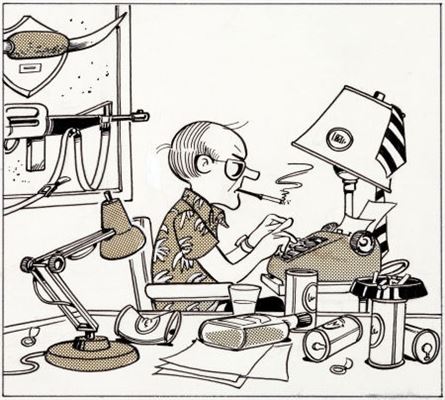 Garry Trudeau You're Never Too Old for Nuts and Berries Writer's Pit Illustration Original Art (Holt, Rinehart and Winston, 1976)