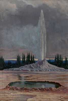 "Castle Geyser, Yellowstone National Park"