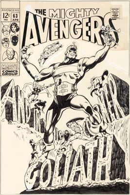 Gene Colan and George Klein Avengers #63 Cover Original Art (Marvel, 1969)