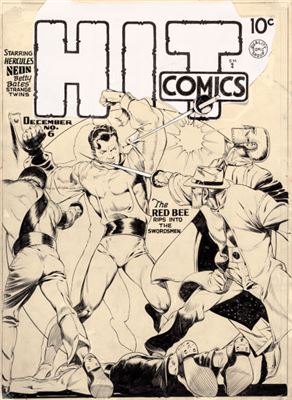Lou Fine Hit Comics #6 Cover Original Art (Quality, 1940)