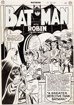 Jim Mooney Batman #56 Story Splash Page 1 Original Art (DC, 1949-50)