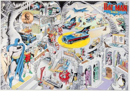 Dick Sprang Secrets of the Batcave Illustration Original Art (Gotham Graphics, 1995)