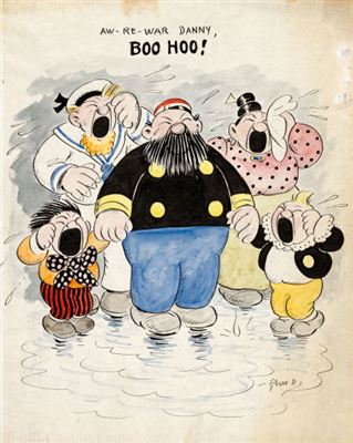 Rudolph Dirks (signing as Rudie D) The Captain and the Kids Specialty Illustration Original Art (1915).