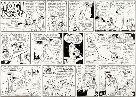 Yogi Bear Sunday Comic Strip Original Art dated 2-5-61 (McNaught Syndicate/Hanna-Barbera, 1961) by Gene Hazelton - Auction record, sale price, and art valuation. Compare with similar artists and explore comparable artworks.