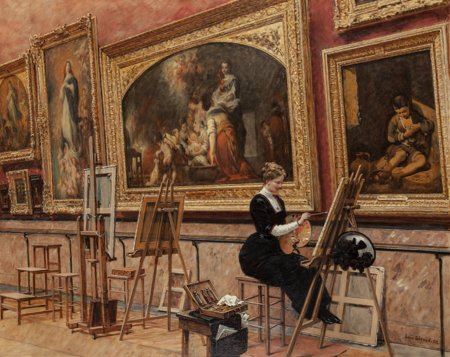 Au Musée du Louvre -- les Murillo by Louis Beroud - Auction record, sale price, and art valuation. Compare with similar artists and explore comparable artworks.