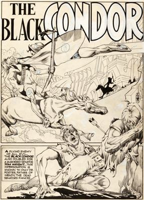 Lou Fine Crack Comics #17 Splash Page 1 Black Condor Original Art (Quality, 1941)