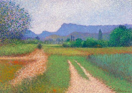 Sample artwork by Jean Vollet (Born 1935), known for pointillist and impressionist landscape painting, lithography - View similar artists and auction records
