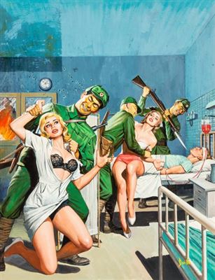 "Hospital Raid, probable magazine cover"