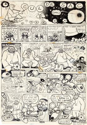 Kim Deitch, Robert Crumb, Spain, and Trina Robbins East Village Other V3#48 Cul de Sac Comics Complete 1-Page Comic Strip Original Art (East Village Other, 1968)