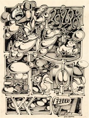 Rick Griffin Yellow Dog #2 ALA 1-Page Story Original Art (Print Mint, 1968) by Rick Alden (Richard) Griffin - Auction record, sale price, and art valuation. Compare with similar artists and explore comparable artworks.