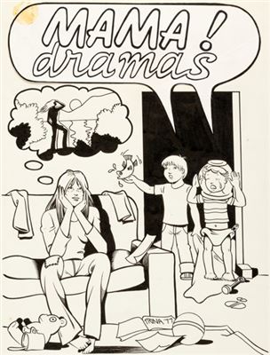 Trina Robbins Mama! Dramas #nn Cover Original Art (Educomics, 1978)