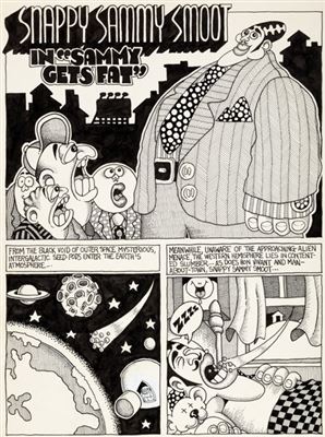 Skip Williamson Bijou Funnies #4 Snappy Sammy Smoot Complete 6-Page Story Original Art (Print Mint, 1970)