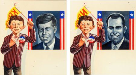 Bob Clarke MAD Magazine #60 Cover Paintings Original Art Group of 2 (EC, 1961)