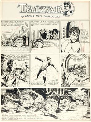 Burne Hogarth Tarzan #966 Sunday Comic Strip Original Art dated 9-11-49 (United Feature Syndicate, 1949)