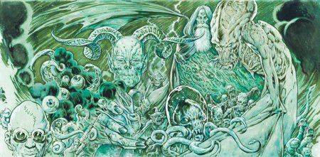 Mike Dubisch Morbid Curiosity Cover Original Art (Strange Fear, 2007)