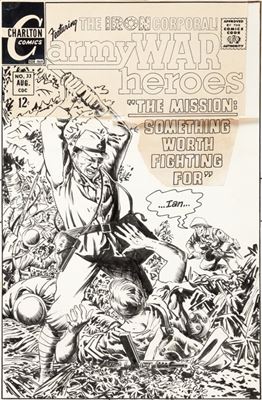 Sam Glanzman Army War Heroes #33 Cover Original Art (Charlton, 1969)