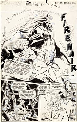 Sample artwork by Bob Bartow (Robert) Lubbers (1922 - 2017), known for comic strip and comic book art, penciller, inker, illustration - View similar artists and auction records