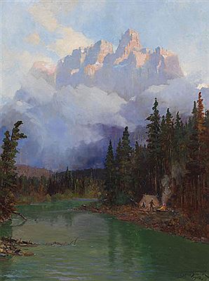 Morning Campfire Below Castle Mountain