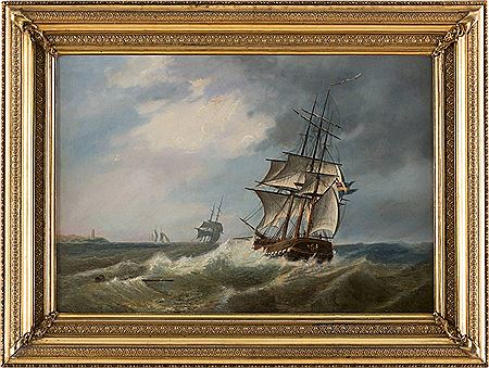 Marine mit königlichem schwedischen Postschiff (Union als Gösch im oberen Liek)