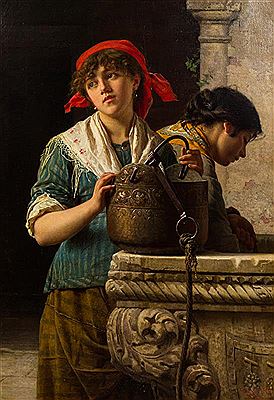 Venetian Girls Drawing Water, 1884