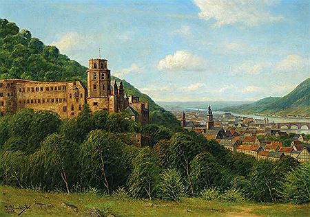 Blick auf Heidelberg, Schloß und Altstadt