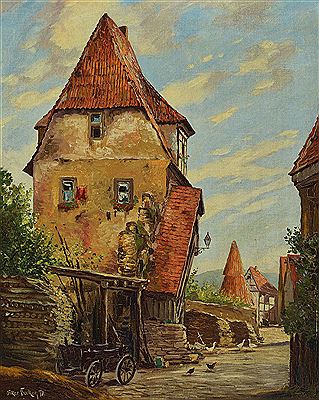 Blick auf ein Bauernhaus