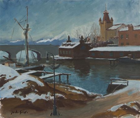 Silta by Johannes Gebhard - Auction record, sale price, and art valuation. Compare with similar artists and explore comparable artworks.