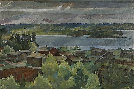 Kylä järven rannalla by Ilmari Huitti - Auction record, sale price, and art valuation. Compare with similar artists and explore comparable artworks.