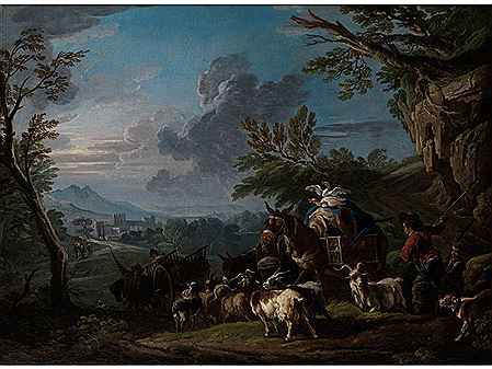 SOUTHERN IDEAL LANDSCAPE WITH SHEPHERDS