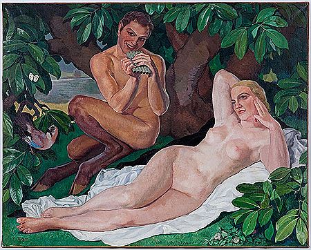 Faune et jeune femme nue