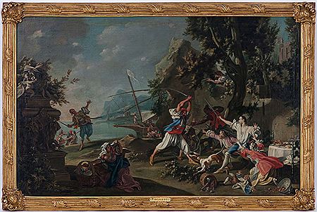 L'attaque des pirates barbaresques by Filippo Falciatore - Auction record, sale price, and art valuation. Compare with similar artists and explore comparable artworks.