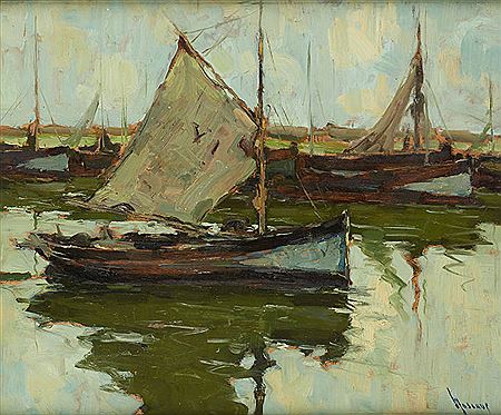 Barque de pêche sous voile.