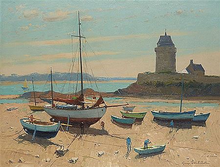 "La plage de Saint Servan à marée basse". by George Lambillotte - Auction record, sale price, and art valuation. Compare with similar artists and explore comparable artworks.