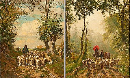"Départ du troupeau" et "Retour du troupeau" (pair)