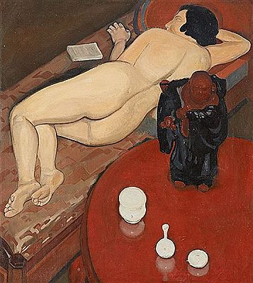 "La femme au magot" and flower vase (double sided)