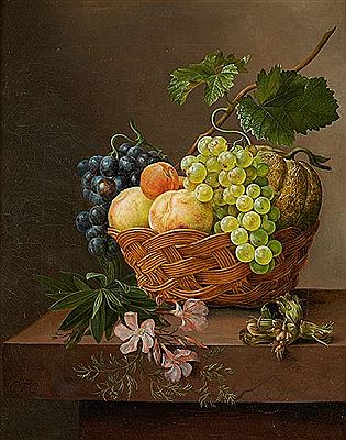 Panier de fruits sur entablement