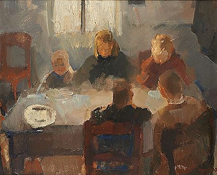 Les enfants à table.