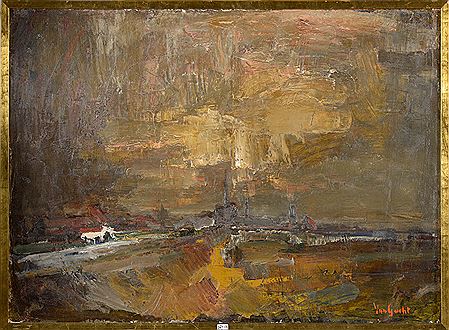 "Paysage sous un ciel d’orage"