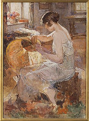 "Jeune femme fabricant un abat-jour dans un intérieur" by Andre Edmond Alfred Cluysenaar - Auction record, sale price, and art valuation. Compare with similar artists and explore comparable artworks.