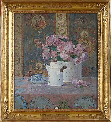"Nature morte aux roses et aux porcelaines"