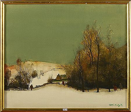 "Paysage animé sous la neige"