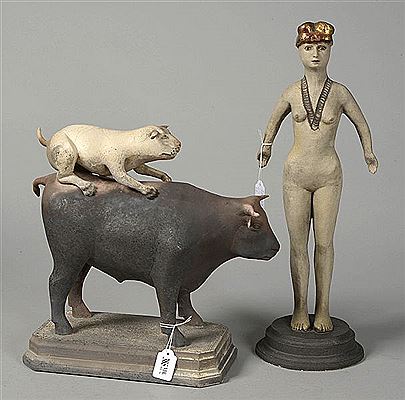 "Chien sur un taureau" and "Femme nue au collier" (2)